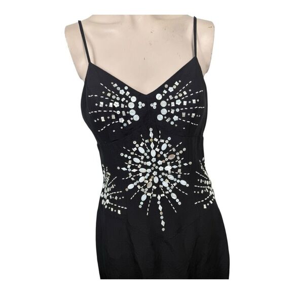 Sue Wong Black Silk-Blend Beaded Cocktail Dress – Size 4 - Picture 5 of 6